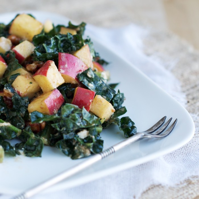 Kale Apple Salad with Crispy Shallots