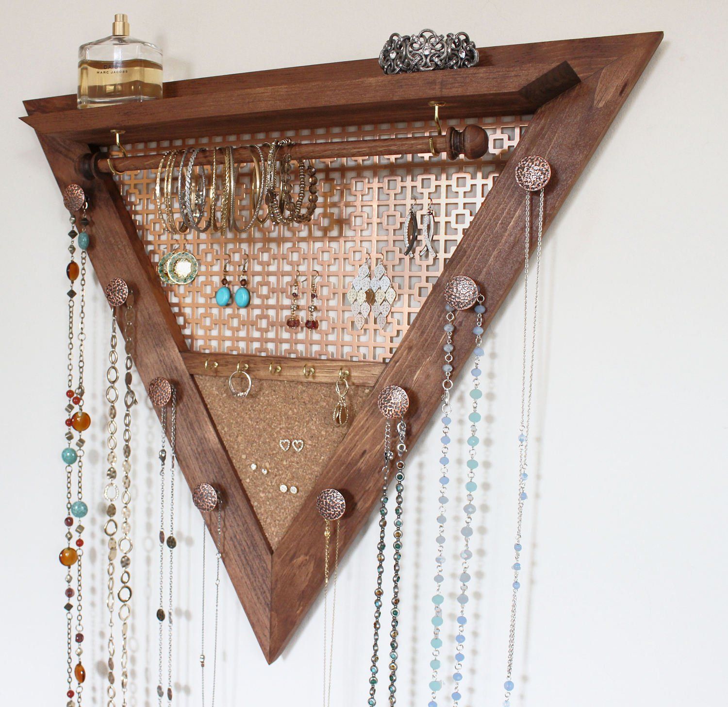 Wall hanging jewelry organizer